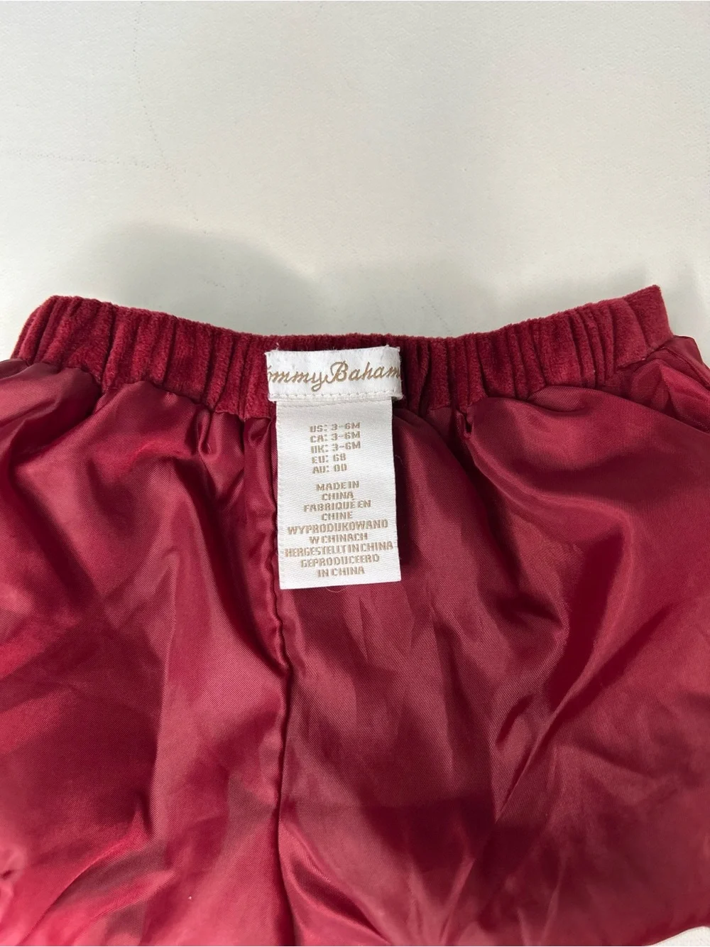 Tommy Bahama Burgundy Velvet Tiered Ruffle Baby Bloomers 3-6M